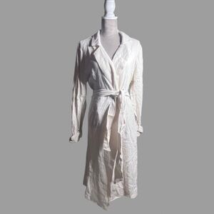 Fashion Nova Cream Textured Women's Robe Take Me on Vacay Trench Robe Coverup